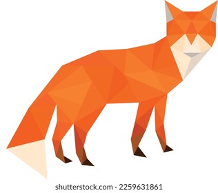 Fox geométrica abstracta. Icono de zorro poligonal lineal. Ilustración vectorial de los animales. Zorro rojo