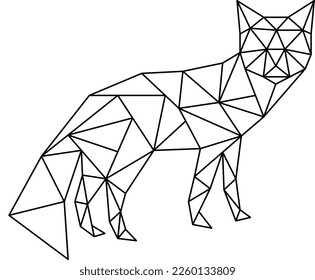 Abstract geometric fox. Abstract polygonal geometric triangle of fox. Vector illustration of animals. Red fox. Abstract art