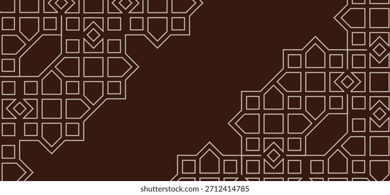 abstract geometric frame background with islamic ornament.eps
