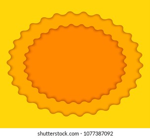 Abstract geometric frame border background with origami round oval shapes paper. Design elements for cover page or poster. Gorgeous graphic pattern frame borders. Vector illustration eps 10