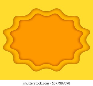 Abstract geometric frame border background with origami round oval shapes paper. Design elements for cover page or poster. Gorgeous graphic pattern frame borders. Vector illustration eps 10