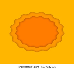 Abstract geometric frame border background with origami round oval shapes paper. Design elements for cover page or poster. Gorgeous graphic pattern frame borders. Vector illustration eps 10