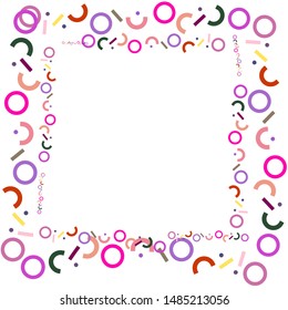 abstract geometric frame with colored circles and dots. Design for backgrounds, wallpapers, covers and packaging