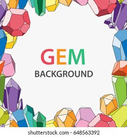 Abstract geometric frame, colorful fun crystal background. - vector stock.