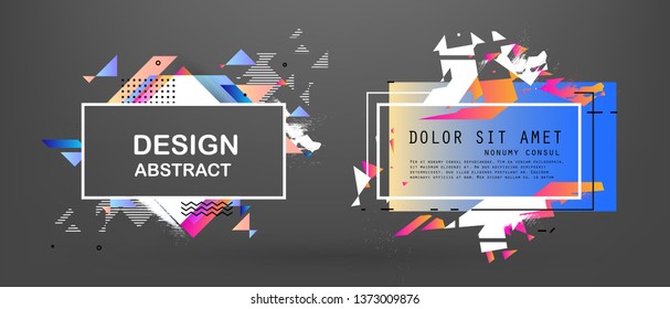 Abstract geometric frame, combination of different geometric shapes