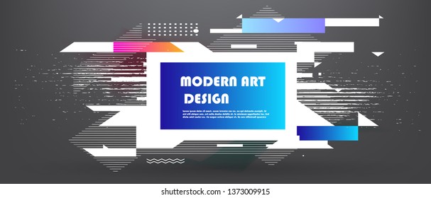 Abstract geometric frame, combination of different geometric shapes