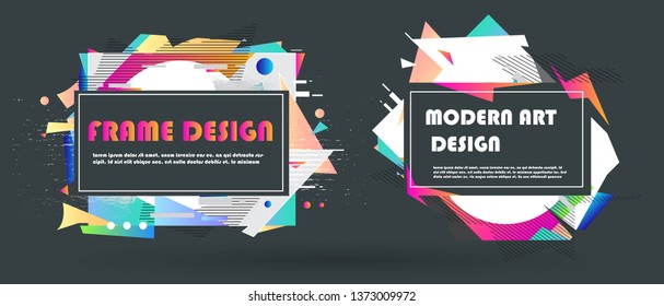 Abstract geometric frame, combination of different geometric shapes