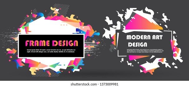 Abstract geometric frame, combination of different geometric shapes