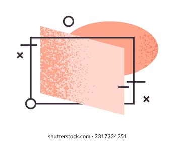 Abstract geometric frame. Modern text frame, doodle dynamic coloured speech bubble. Pastel color flat vector illustration