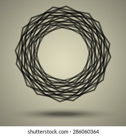 Abstract geometric frame of polygons rotated by a random angle. Techno background for text, image or logo.