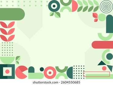 Abstract geometric frame with various shapes