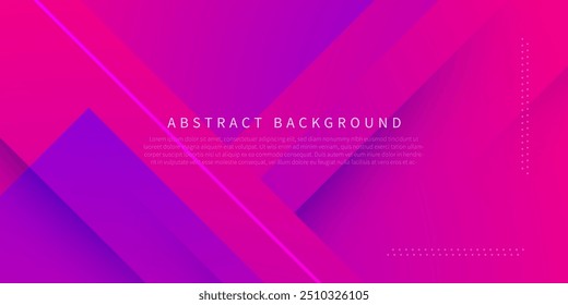 Fundo futurista geométrico abstrato com design de fundo gradiente rosa e roxo colorido. Sobrepor padrão de triângulo. Vetor Eps10