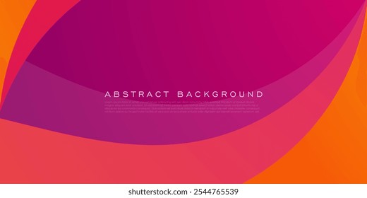 Abstract geometric futuristic background with colorful purple gradient background design. Overlap orange curve shape pattern. Eps10 vector