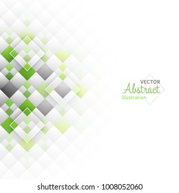 Abstract geometric futuristic background with squares. Vector illustration with place for your content or creative editing.