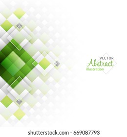 Abstract geometric futuristic background with squares. Vector illustration with place for your content or creative editing.