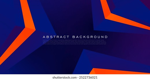 Abstract geometric futuristic background with triangle dark purple and orange gradient shapes background design. Triangle orange shape pattern. Eps10 vector