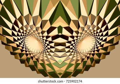 Abstract geometric futuristic optical illusion figure illustration. Vector background