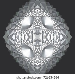 Abstract geometric futuristic optical illusion figure illustration. Vector background
