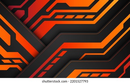 Abstract geometric and futuristic technology circuit lines gaming backdrop banner
