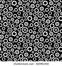 Abstract geometric gear black and white graphic design cog wheel pattern