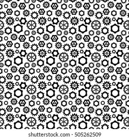Abstract geometric gear black and white graphic design cog wheel pattern