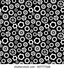 Abstract geometric gear black and white graphic design cog wheel pattern