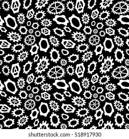 Abstract geometric gear black and white graphic design cog wheel pattern