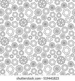 Abstract Geometric Gear Black And White Graphic Design Cog Wheel Pattern