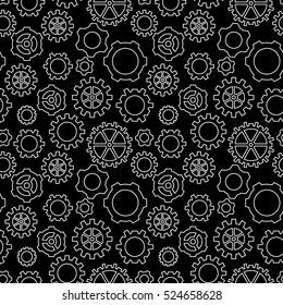 Abstract Geometric Gear Black And White Graphic Design Cog Wheel Pattern