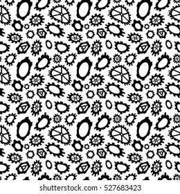 Abstract geometric gear black and white graphic design cog wheel pattern