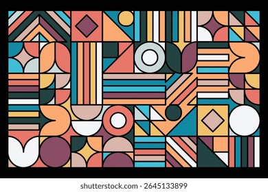 Abstract geometric geometry abstract retro with art graphic vector design modern vector illustration.
