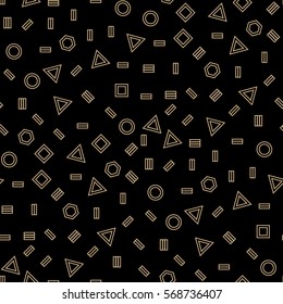 Abstract geometric gold and black memphis fashion design  pattern