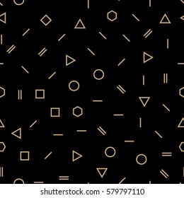 Abstract geometric gold and black memphis fashion design  pattern