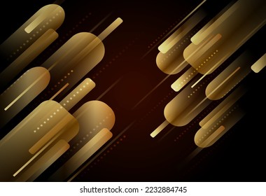 Abstract geometric gold concept dynamic lines design background vector