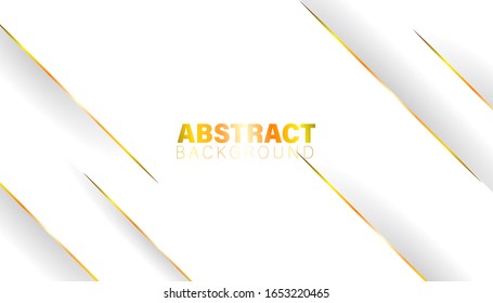 Abstract geometric gold gradient bright color shiny motion diagonally white background luxury style. Template for brochure, print, ad, magazine, poster, website, magazine, leaflet, annual report.