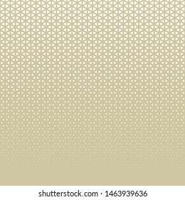 Abstract geometric gold graphic design print halftone triangle pattern. Design element for background, posters, cards, wallpapers, backdrops, panels - Vector illustration
