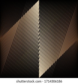 Abstract geometric gold pattern, halftone lines gold background, vector modern design texture for card, cover, poster, decoration.