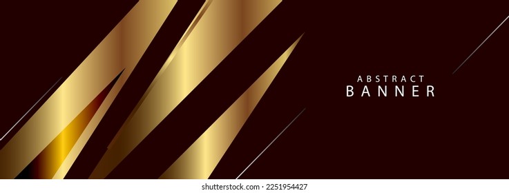 Abstract geometric gold triangles on brown background vector design