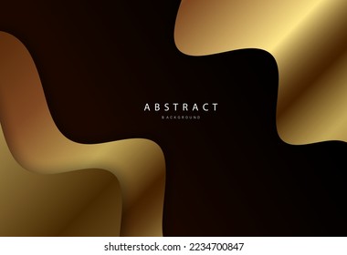 Abstract geometric gold wave shiny design background vector