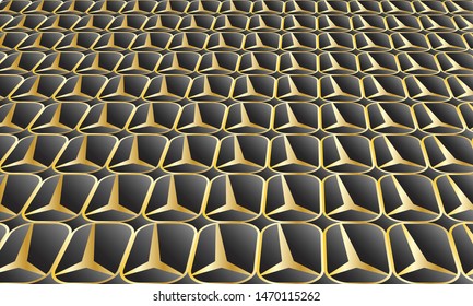 Abstract Geometric golden Background High Saturated Gradients Different Geometrical Shapes
