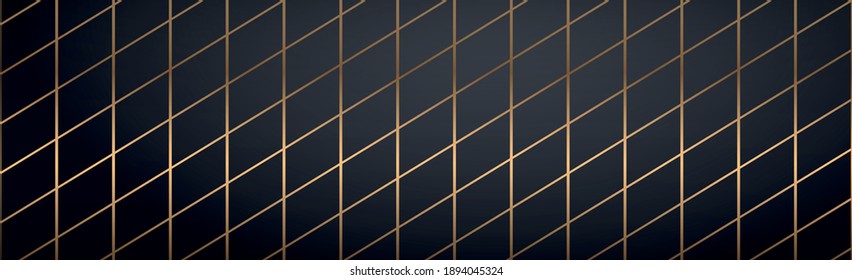 Abstract geometric golden lines on a black background - Vector illustration