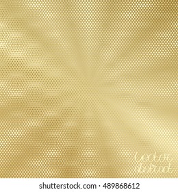 Abstract Geometric Golden Pattern. Cellular Structure Texture Background. Vector Illustration