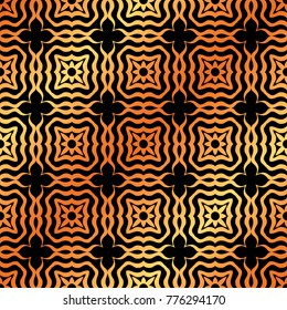 Abstract geometric golden seamless pattern. Vector illustration