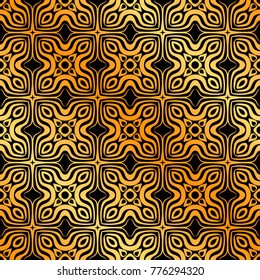 Abstract geometric golden seamless pattern. Vector illustration