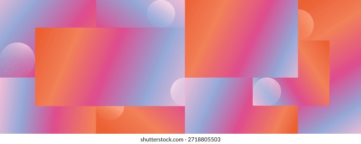 Abstract Geometric Gradient Background with Colorful Rectangular Shapes