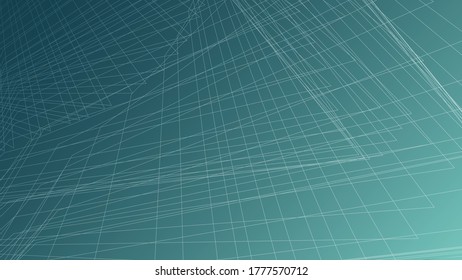 Abstract Geometric Gradient Background With Interwoven Lines. Design Layout For Video Backdrop, Business Presentations Or Others. 16:9 Aspect Ratio.Vector Illustration.