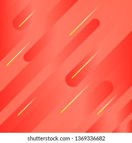 Abstract geometric gradient background. Minimalistic fluid dynamic shapes composition with bright trendy colorful gradients and shining stripes. Creative design templates graphics. Coral. Vector