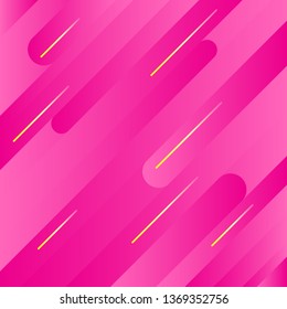 Abstract geometric gradient background. Minimalistic fluid dynamic shapes composition with bright trendy colorful gradients and shining stripes. Creative design templates graphics. Pink. Vector 