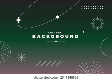 Abstract geometric gradient background with space for text. Modern design for graphic projects, covers, banners, posters, and more with abstract lo-fi multicolor vintage retro. Green and dark colors.