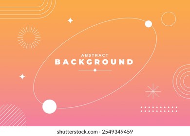 Abstract geometric gradient background with space for text. Modern design for graphic projects, covers, banners, posters, and more with abstract lo-fi multicolor vintage retro. Orange and pink colors.